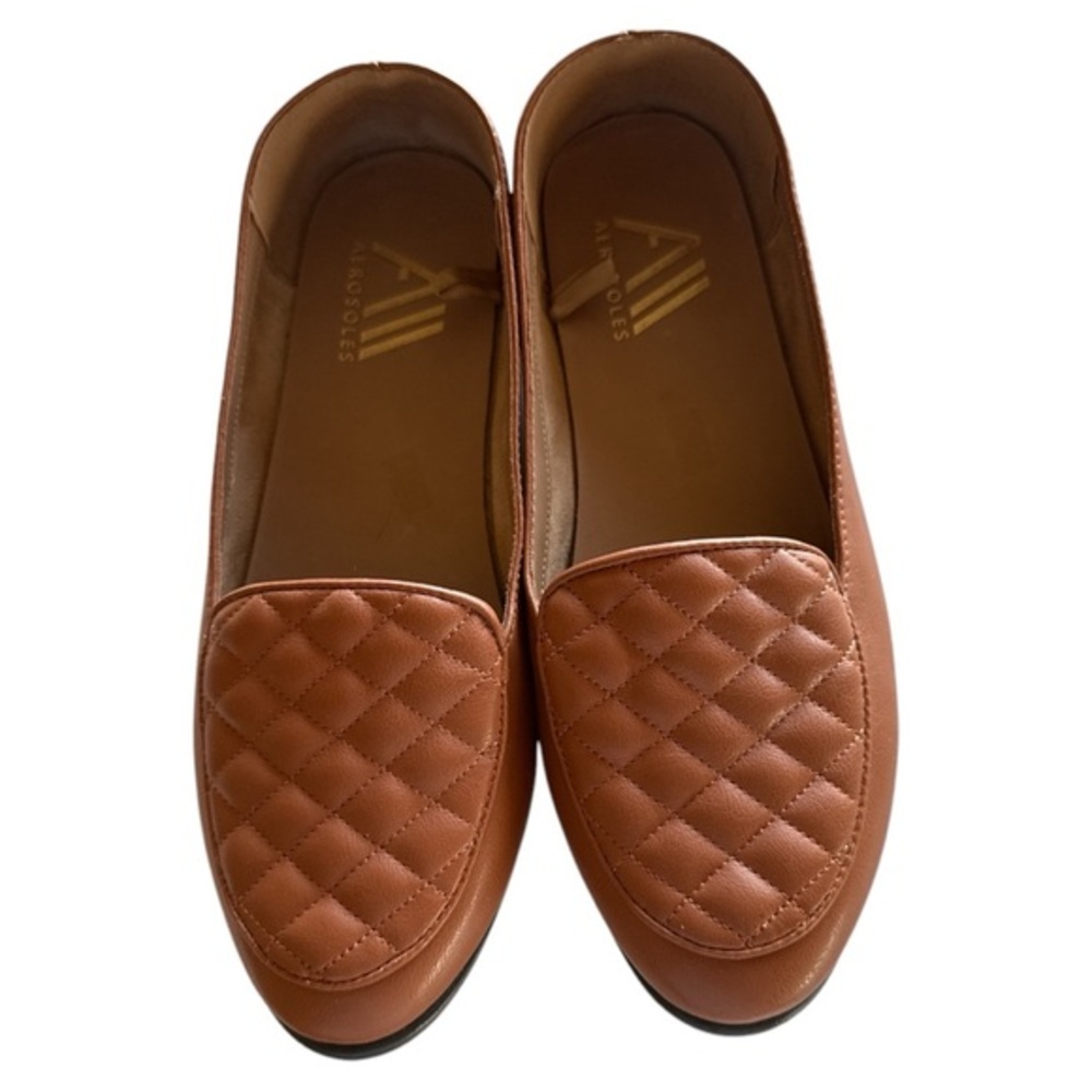 Aerosoles‎ Women’s Quilted Faux Leather Loafers Slip On Comfort Shoes 9.5 Brown